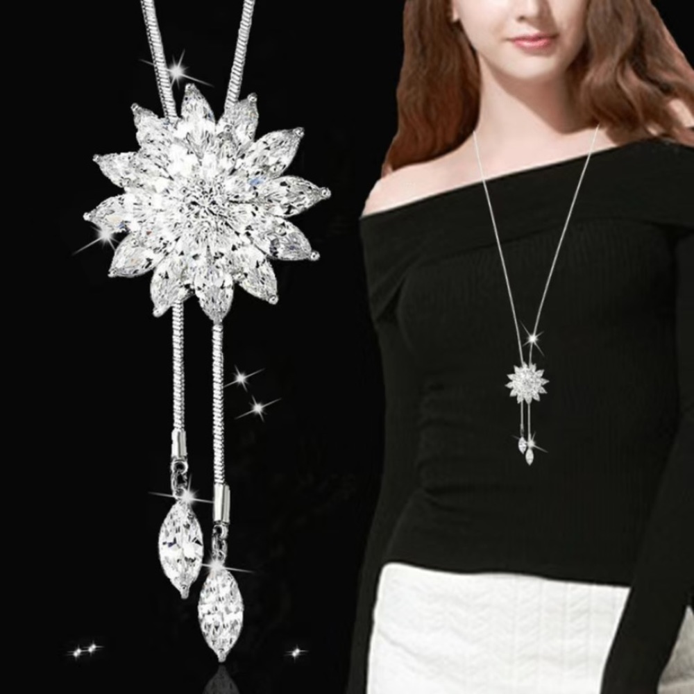 Faux‎ crystal Diamond snowflake pendant
